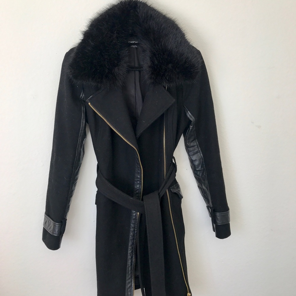 BEBE Long Black Coat
